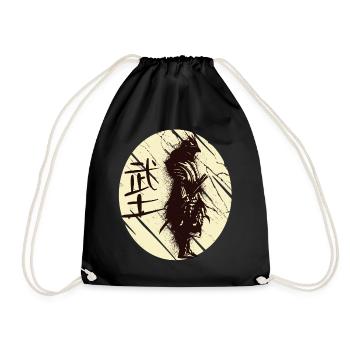 Japanischer Kunst Samurai Japanischer Krieger Kata - Turnbeutel - Schwarz - Vorne