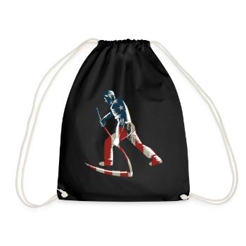 Farming Farmer American Flag Us - Drawstring Bag - black - Front