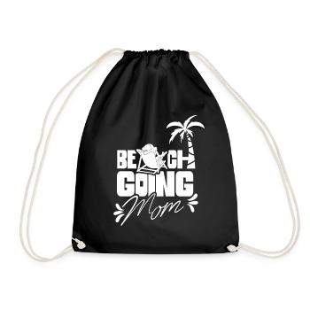 Beach visit Mother Beach Beach beach holiday - Drawstring Bag - black - Front