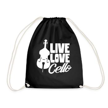 Leben Liebe Cello Musiker Cellist Cellos - Turnbeutel - Schwarz - Vorne