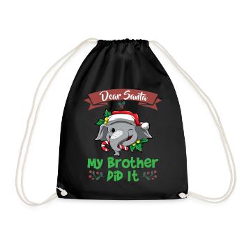 Cher Père Noël Mon frère l’a fait Frères et sœurs Noël - Sac de sport léger - noir - Devant
