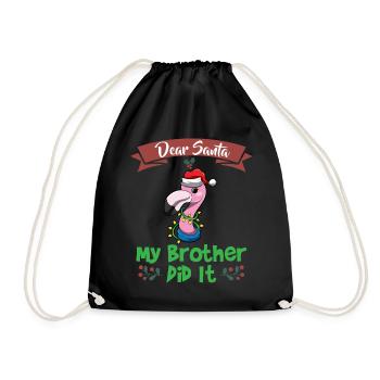 Cher Père Noël Mon frère l’a fait Frères et sœurs Noël - Sac de sport léger - noir - Devant