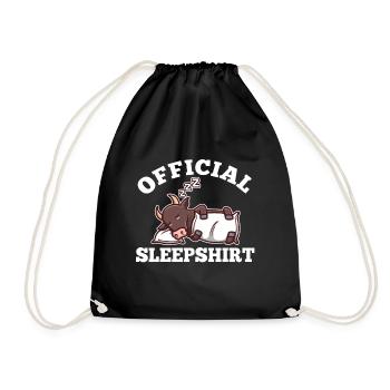 Funny Taurus lover saying sleep pj clothes - Drawstring Bag - black - Front