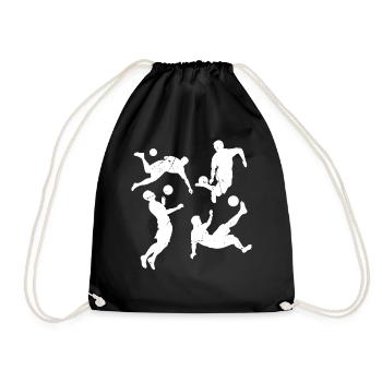 Playing Soccer Game Soccer Sports - Soccer Players - Drawstring Bag - black - Front