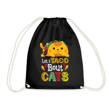 Let's Taco Bout Cats Catlover - Drawstring Bag - black - Front