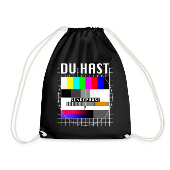 Du Hast Sendepause Testbild 90er Party 80er Jahre - Turnbeutel - Schwarz - Vorne