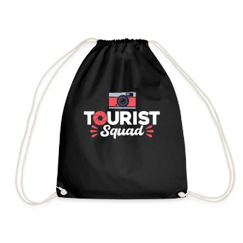 Tourist Squad Camera Girl Holiday - Drawstring Bag - black - Front
