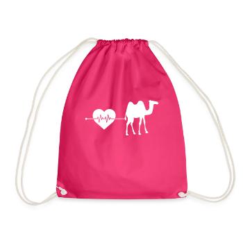 Camel heartbeat - Drawstring Bag - fuchsia - Front