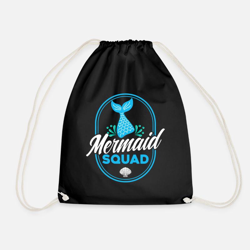 Mermaid Squad - Drawstring Bag - black