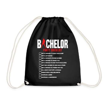 Liste de contrôle de l’enterrement de vie de garçon - Sac de sport léger - noir - Devant