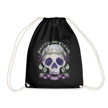 Crâne Couronne de laurier romantique - Sac de sport léger - noir - Devant