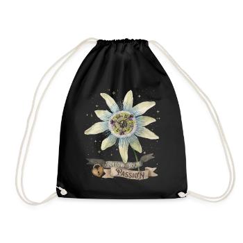 Passiflore, Illustration botanique vintage - Sac de sport léger - noir - Devant