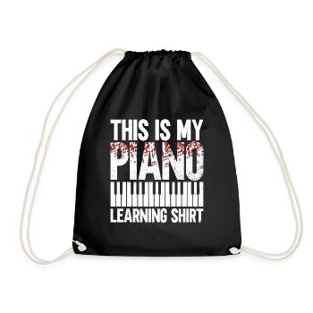 This Is My Piano Learning Shirt - Klavier Pianist - Drawstring Bag - black - Front