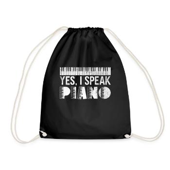 Yes, I speak piano - pianist piano player - Drawstring Bag - black - Front