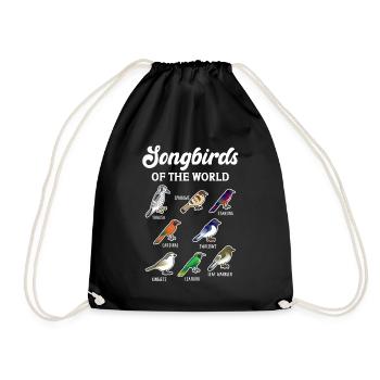 Songbirds Of The World - Drawstring Bag - black - Front