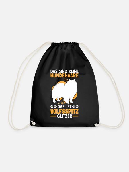 Wolfsspitz Glitzer deutscher Spitz Keeshond - Turnbeutel - Schwarz
