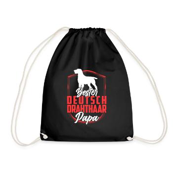 Deutsch Drahthaar Papa Deutsch Drahthaar - Turnbeutel - Schwarz - Vorne