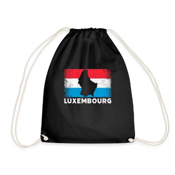 Luxembourg flag Luxembourger - Turnbeutel - Schwarz - Vorne