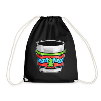 Bécher d’automne avec pull moche pour Noël - Sac de sport léger - noir - Devant
