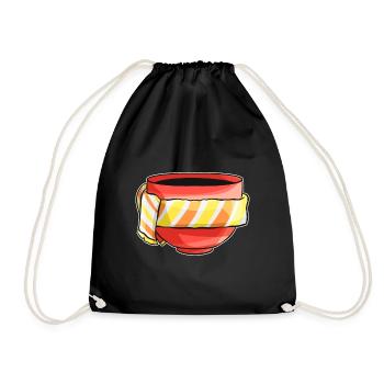 Autumn Beaker With Yellow Orange Striped Scarf - Turnbeutel - Schwarz - Vorne