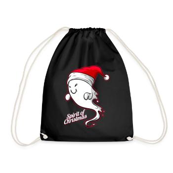 Fantôme avec le chapeau du père Noël de Noël - Sac de sport léger - noir - Devant
