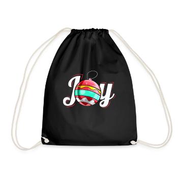 Christmas Ball Joy Logo For Christmas - Drawstring Bag - black - Front