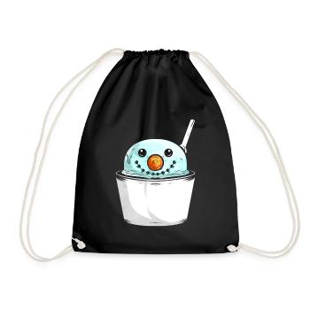 Bonhomme de neige dans une tasse de crème glacée pour Noël - Sac de sport léger - noir - Devant