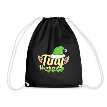 The Little Elfes Are Tiny Workers For Christmas - Drawstring Bag - black - Front