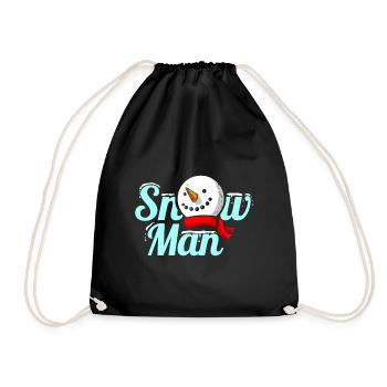 The SnowMan Costume For Christmas - Turnbeutel - Schwarz - Vorne