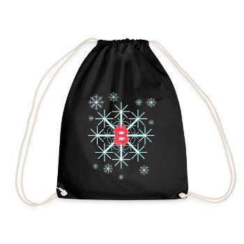 Snowflake In Winter On Christmas With Bitcoin - Turnbeutel - Schwarz - Vorne