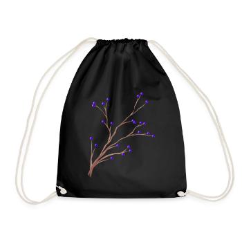 Branch Of Mistles With Purple Berrys For Christmas - Turnbeutel - Schwarz - Vorne