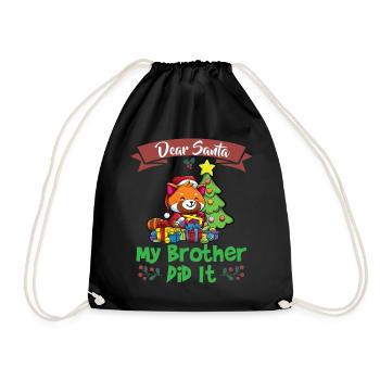 Cher Père Noël Mon frère l’a fait Frères et sœurs Noël - Sac de sport léger - noir - Devant