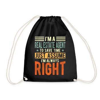 Agent immobilier - Sac de sport léger - noir - Devant