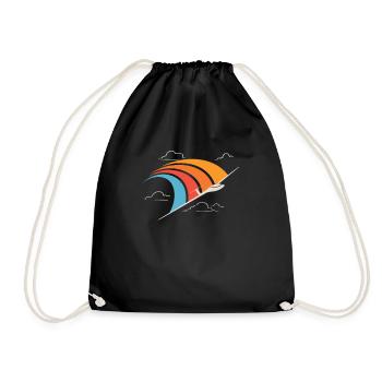 Rétro Planeur Pilote Planeur Flyer - Sac de sport léger - noir - Devant