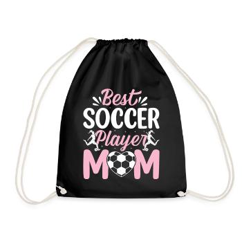 Best Soccer Player Mom Soccer Lover Soccer Mama - Drawstring Bag - black - Front