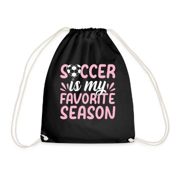 Soccer Player Soccer Lover - Soccer Is My Favorite - Drawstring Bag - black - Front