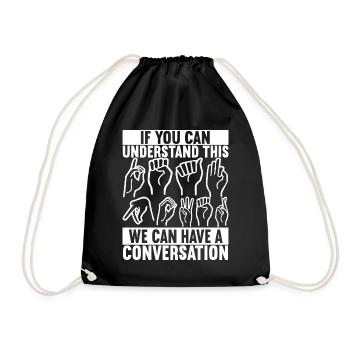 Deaf Deaf Mute Deaf - Drawstring Bag - black - Front