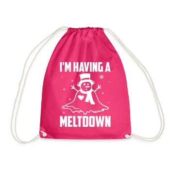Snowman - I'm Having A Meltdown - Drawstring Bag - fuchsia - Front