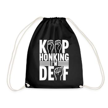 Deaf Deaf Mute Deaf - Drawstring Bag - black - Front