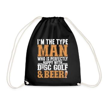 Disc Golf Disc Golfer - Drawstring Bag - black - Front