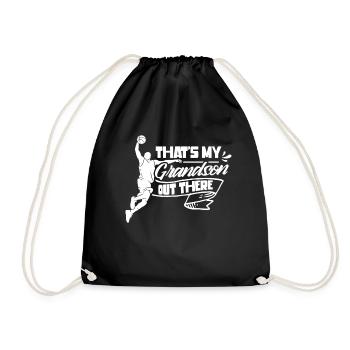 This is my grandson out there playing basketball - Drawstring Bag - black - Front