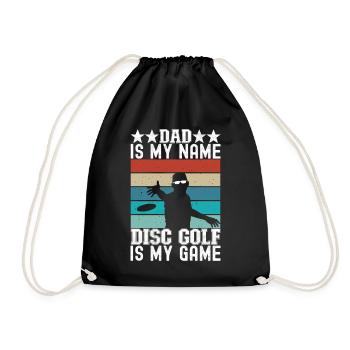 Disc Golf Disc Golfer - Drawstring Bag - black - Front