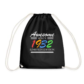 1932 - Jahrgang 1932 - Fantastisch seit 1932 - Turnbeutel - Schwarz - Vorne
