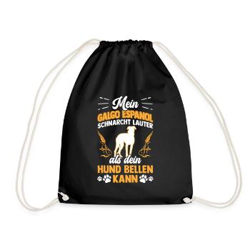 Mein Galgo schnarcht lauter Galgo Espanol - Turnbeutel - Schwarz - Vorne