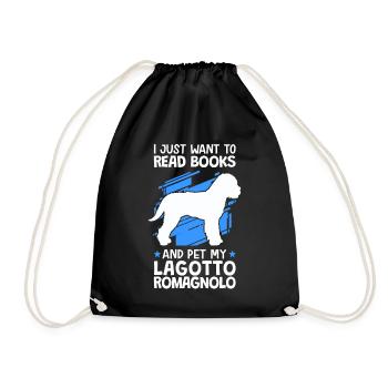 Read and Lagotto Romagnolo pet truffle dog - Drawstring Bag - black - Front