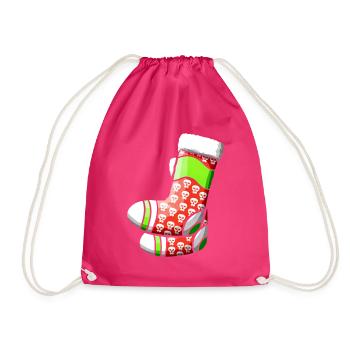 Chimney Socks With Little Skulls For A Dark - Turnbeutel - Fuchsia - Vorne
