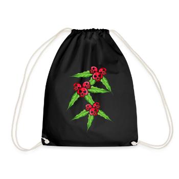 Mistletoe with Skull Mistleberries For A Dark - Drawstring Bag - black - Front