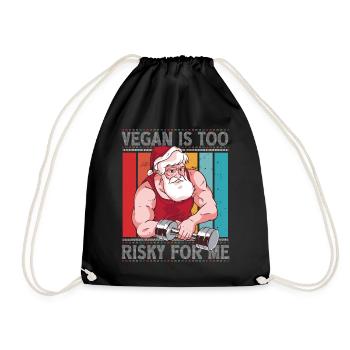 Vegan Ist Mir Zu Riskant Weihnachten Heiligabend - Turnbeutel - Schwarz - Vorne