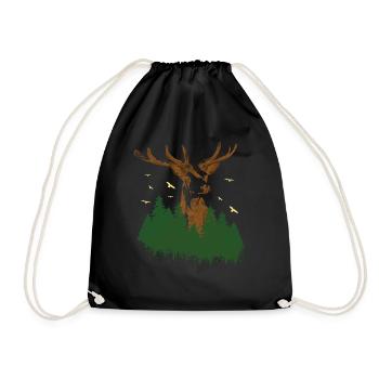 FORÊT AVEC PULVÉRISATION DE CERFS - Sac de sport léger - noir - Devant