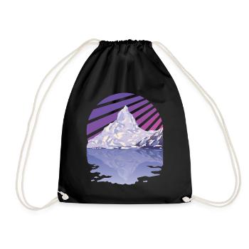 ICELAKE MOUNTAIN WITH LAKE - Drawstring Bag - black - Front